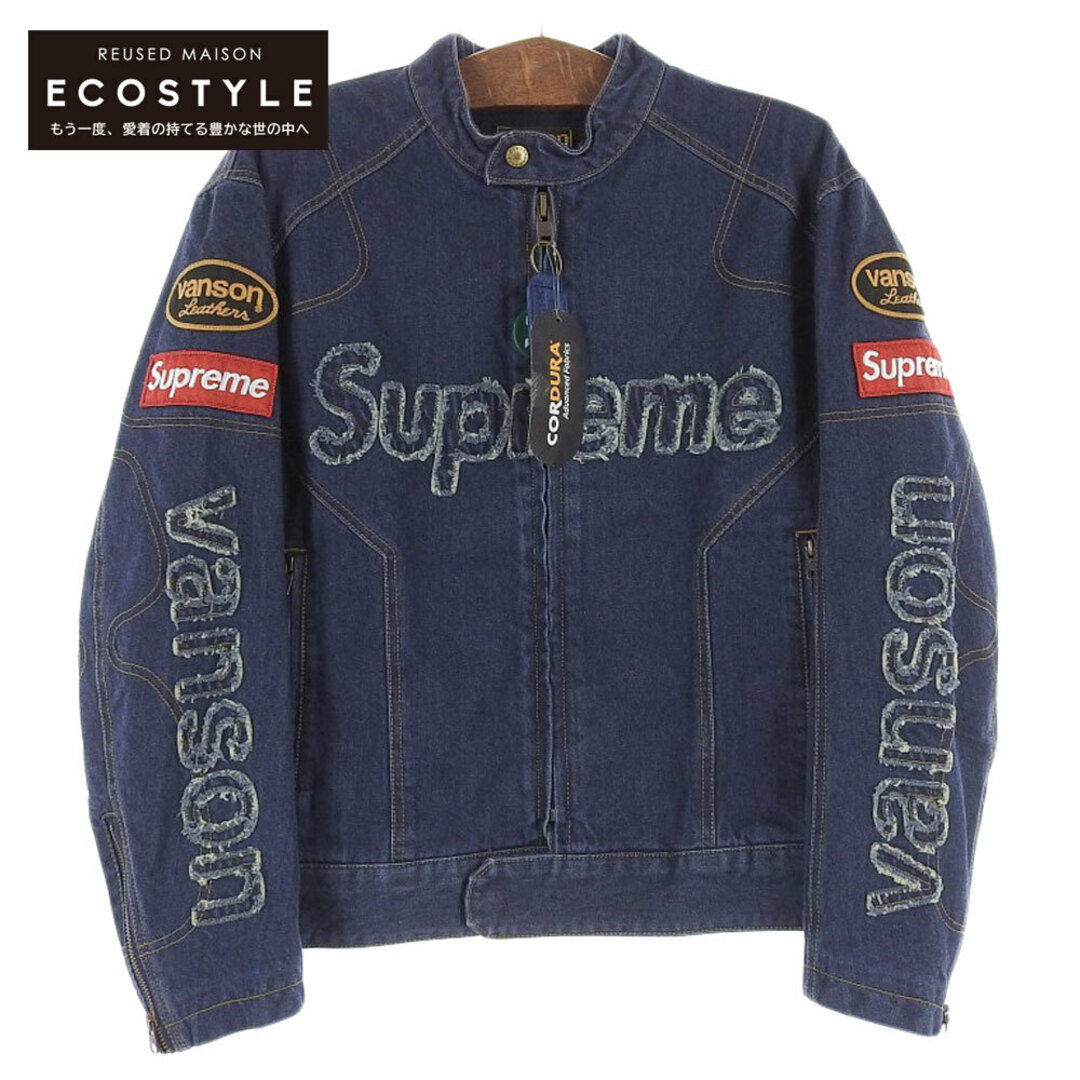 Supreme(シュプリーム)のシュプリーム 新品同様 ×Vanson Leathers Cordura Denim Jacket デニム M メンズのジャケット/アウター(Gジャン/デニムジャケット)の商品写真