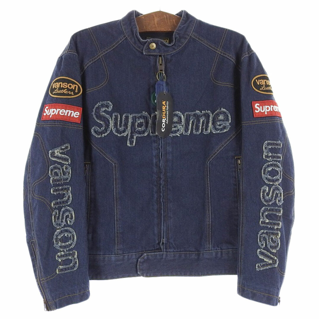 Supreme(シュプリーム)のシュプリーム 新品同様 ×Vanson Leathers Cordura Denim Jacket デニム M メンズのジャケット/アウター(Gジャン/デニムジャケット)の商品写真