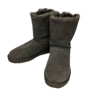 アグ(UGG)のアグ ムートンブーツ 1002954 ボア ロゴ リボン 24㎝ グレー(ブーツ)