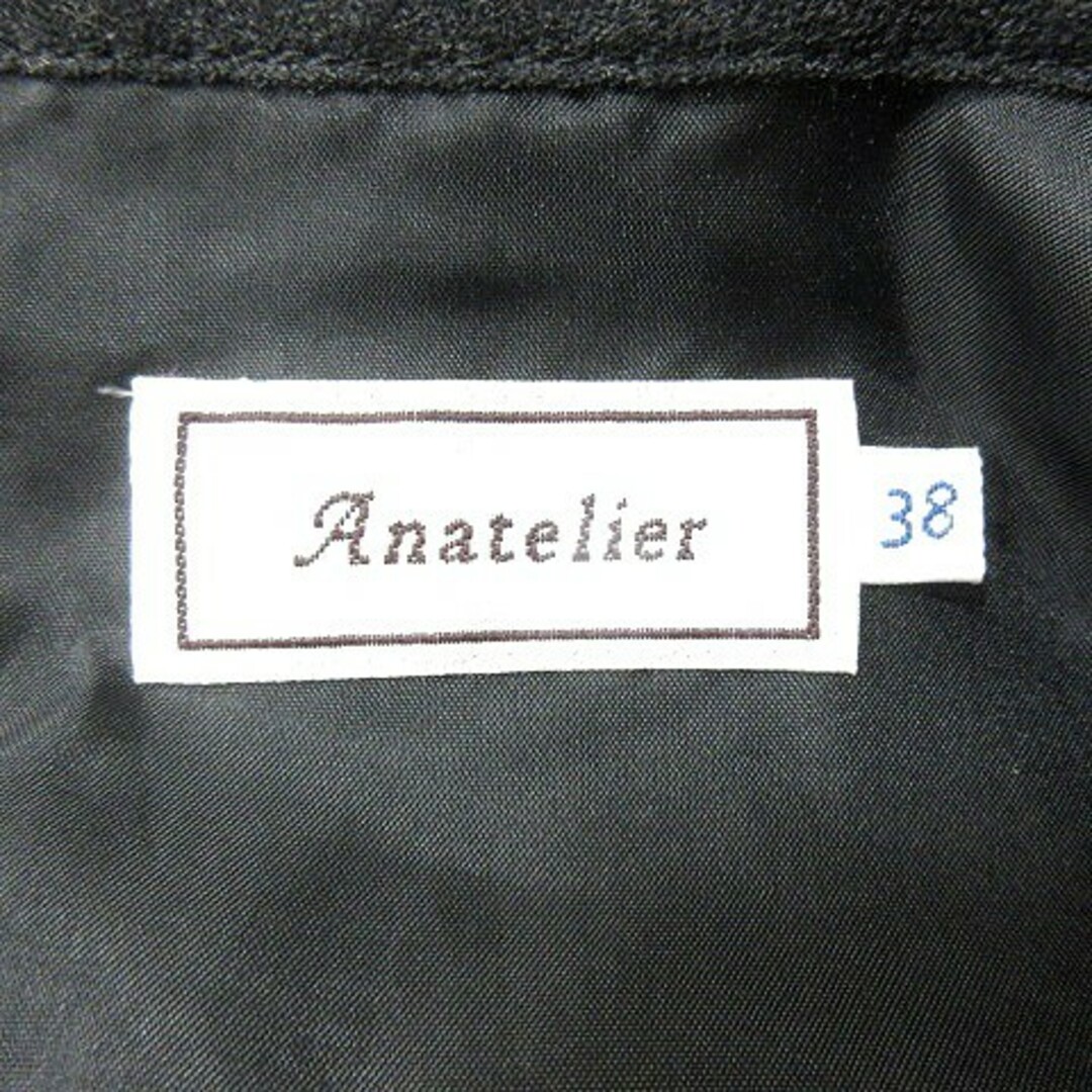 anatelier(アナトリエ)のアナトリエ ANATELIER ワンピース ひざ丈 七分袖 38 黒 ブラック レディースのワンピース(ひざ丈ワンピース)の商品写真