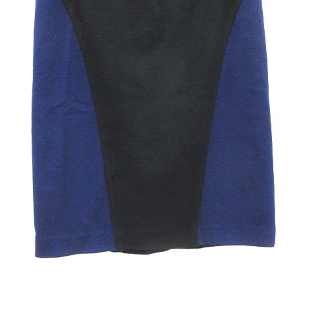 BARNEYS NEW YORK(バーニーズニューヨーク)のバーニーズニューヨーク タイトスカート ひざ丈 配色切替 ニット 36 黒 青 レディースのスカート(ひざ丈スカート)の商品写真