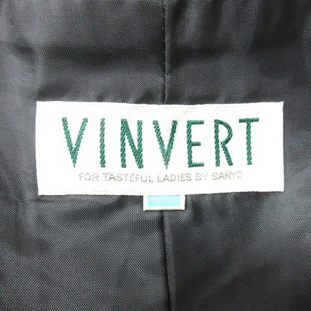 VINVERT(バンベール)のバンベール ノーカラージャケット 総裏地 総柄 13B ベージュ 黒 ブラック レディースのジャケット/アウター(その他)の商品写真