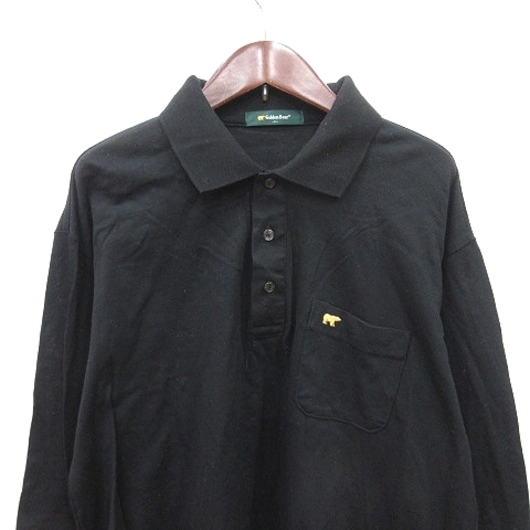 Golden Bear(ゴールデンベア)のゴールデンベア ポロシャツ 鹿の子 長袖 刺繍 LL 黒 ブラック /YI メンズのトップス(ポロシャツ)の商品写真