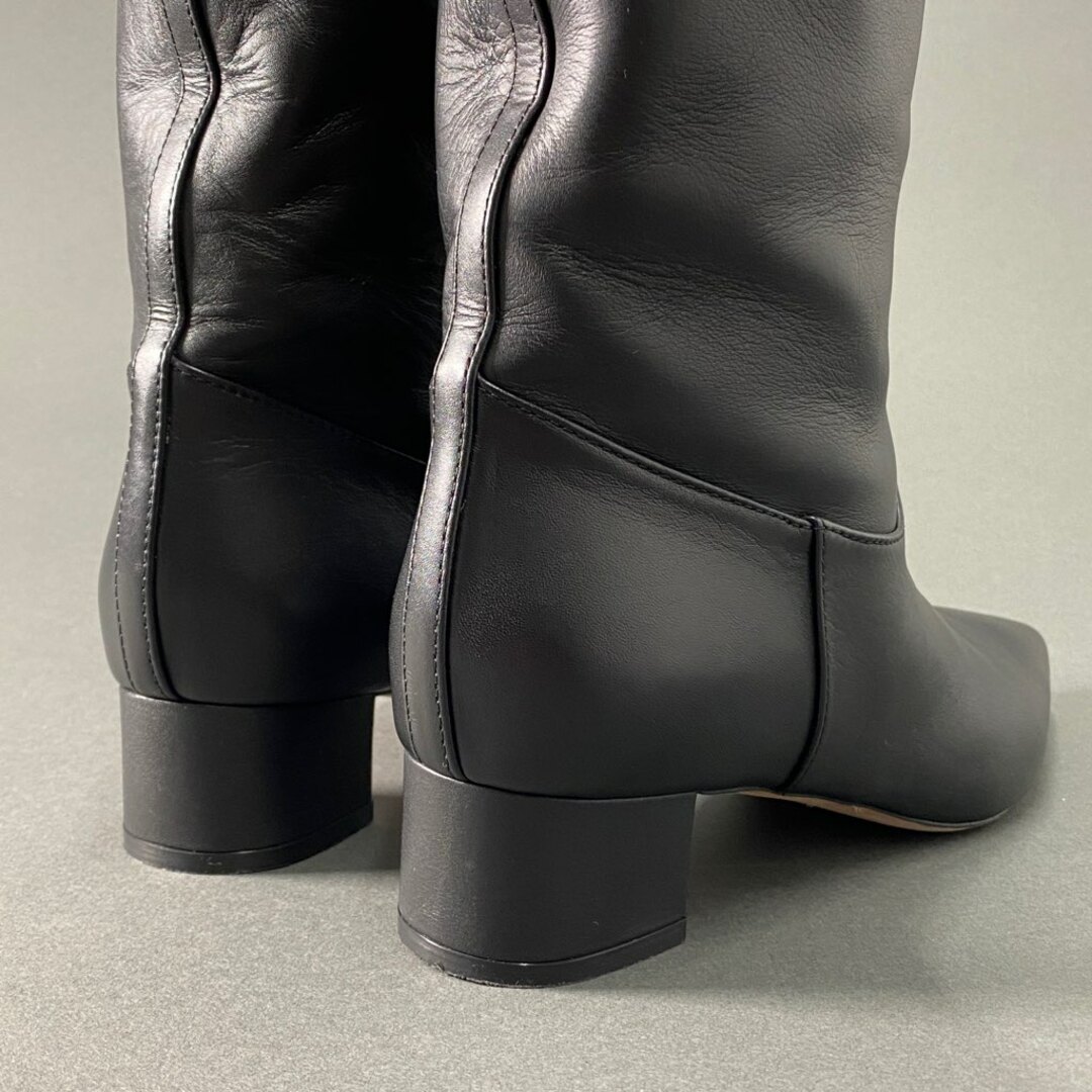 PELLICO(ペリーコ)の2a31 PELLICO ペリーコ イタリア製 ロングブーツ チャンキーヒール ポインテッドトゥ シューズ 37 1/2 ブラック レザー MADE IN ITALY レディースの靴/シューズ(ブーツ)の商品写真