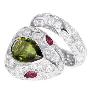 ブルガリ(BVLGARI)のブルガリ リング セルペンティ ダイヤモンド 4.46ct グリーントルマリン 3.04ct ルベライト0.34ct K18WG サイズ約13号 指輪(リング(指輪))