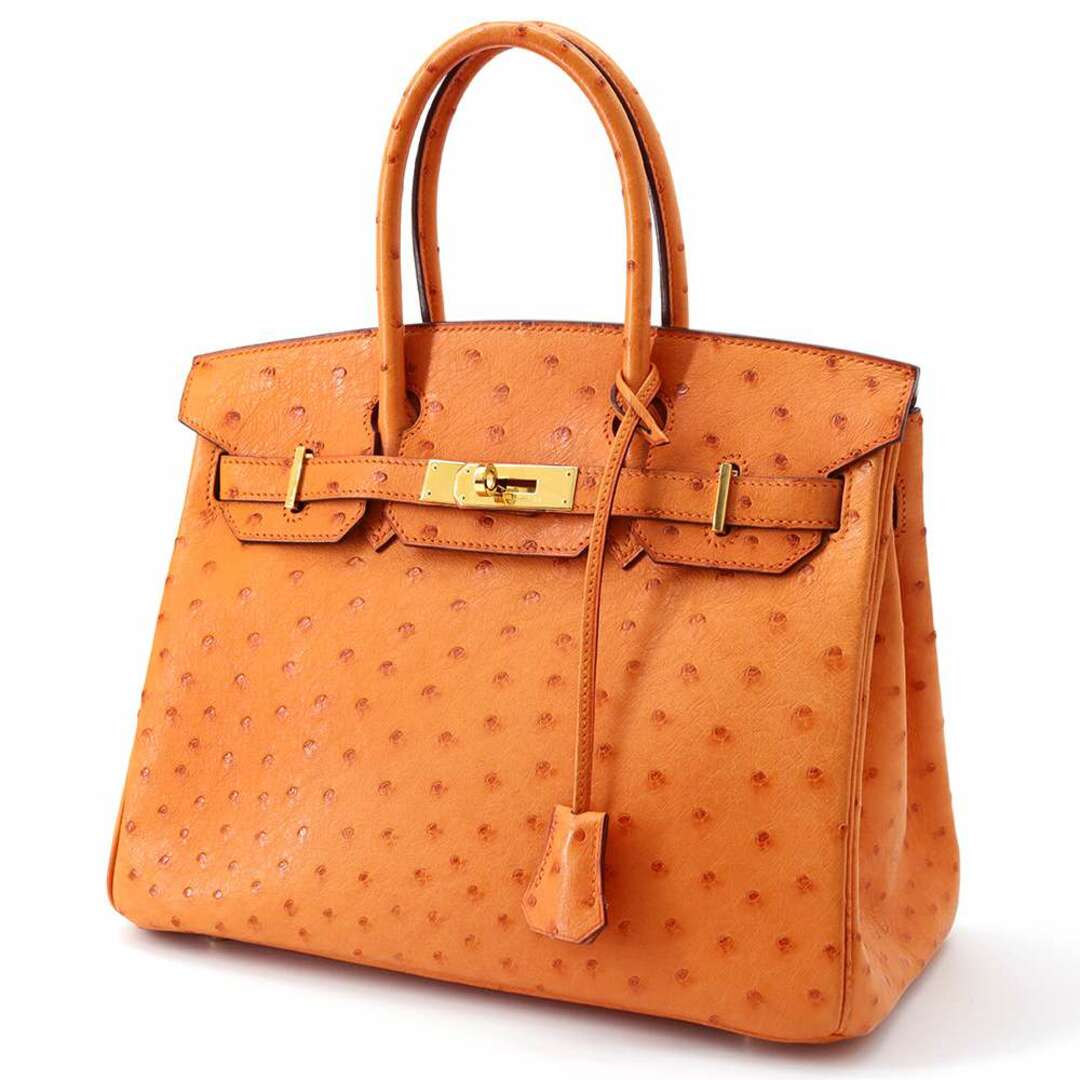 Hermes(エルメス)のエルメス バーキン30 オレンジ/ゴールド金具 オーストリッチ □I刻印 HERMES Birkin ハンドバッグ ソルド品 レディースのバッグ(ハンドバッグ)の商品写真