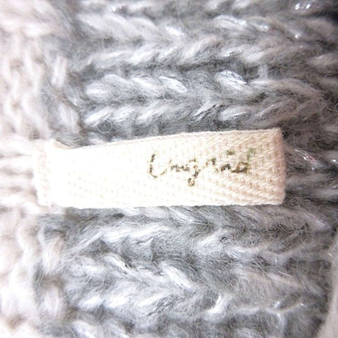 Ungrid(アングリッド)のアングリッド ニット セーター ボーダー 長袖 モヘヤ混 F 白 グレー レディースのトップス(ニット/セーター)の商品写真