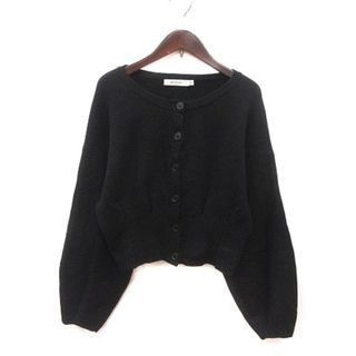 マウジー(moussy)のマウジー moussy カーディガン ショート丈 長袖 F 黒 ブラック /MS(カーディガン)