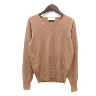 デミルクスビームス(Demi-Luxe BEAMS)のデミルクス ビームス ニット カットソー Vネック 長袖 ウール ベージュ(ニット/セーター)