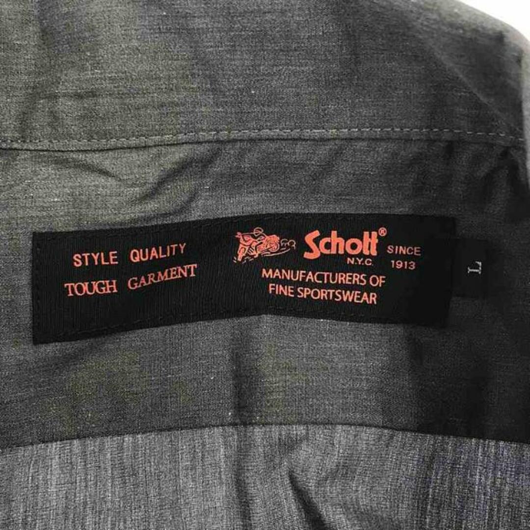 schott(ショット)のSCHOTT / ショット | コットン オープンカラーシャツ | L | グレー | メンズ メンズのトップス(Tシャツ/カットソー(半袖/袖なし))の商品写真