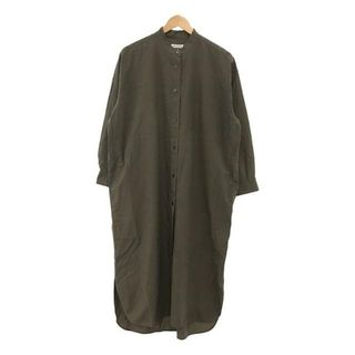 ドレステリア(DRESSTERIOR)のDRESSTERIOR / ドレステリア | コットンリネン ロングシャツ ワンピース | 38 | カーキ | レディース(ロングワンピース/マキシワンピース)