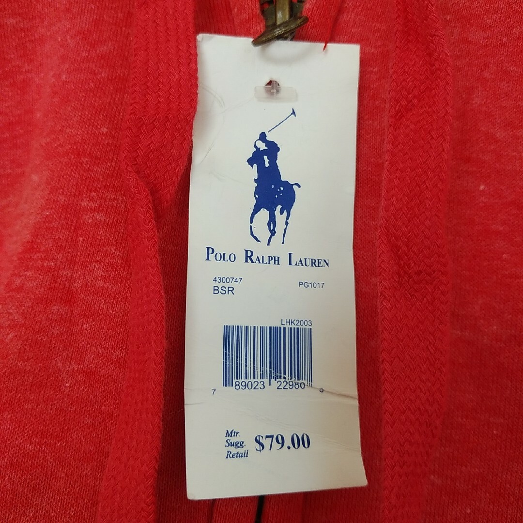 POLO RALPH LAUREN(ポロラルフローレン)の新品・未使用ポロ　パーカー　ジップアップパーカー赤系　刺繍　140㎝相当 キッズ/ベビー/マタニティのキッズ服女の子用(90cm~)(ジャケット/上着)の商品写真