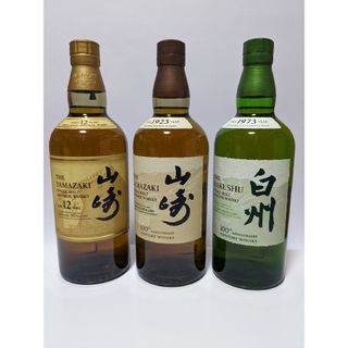 サントリー(サントリー)の新品未開封サントリー山崎12年,山崎NV,白州NV  ３本セット送料無料。(ウイスキー)