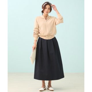 ユナイテッドアローズ(UNITED ARROWS)のRouge vif タックロングスカート　ネイビー(ロングスカート)