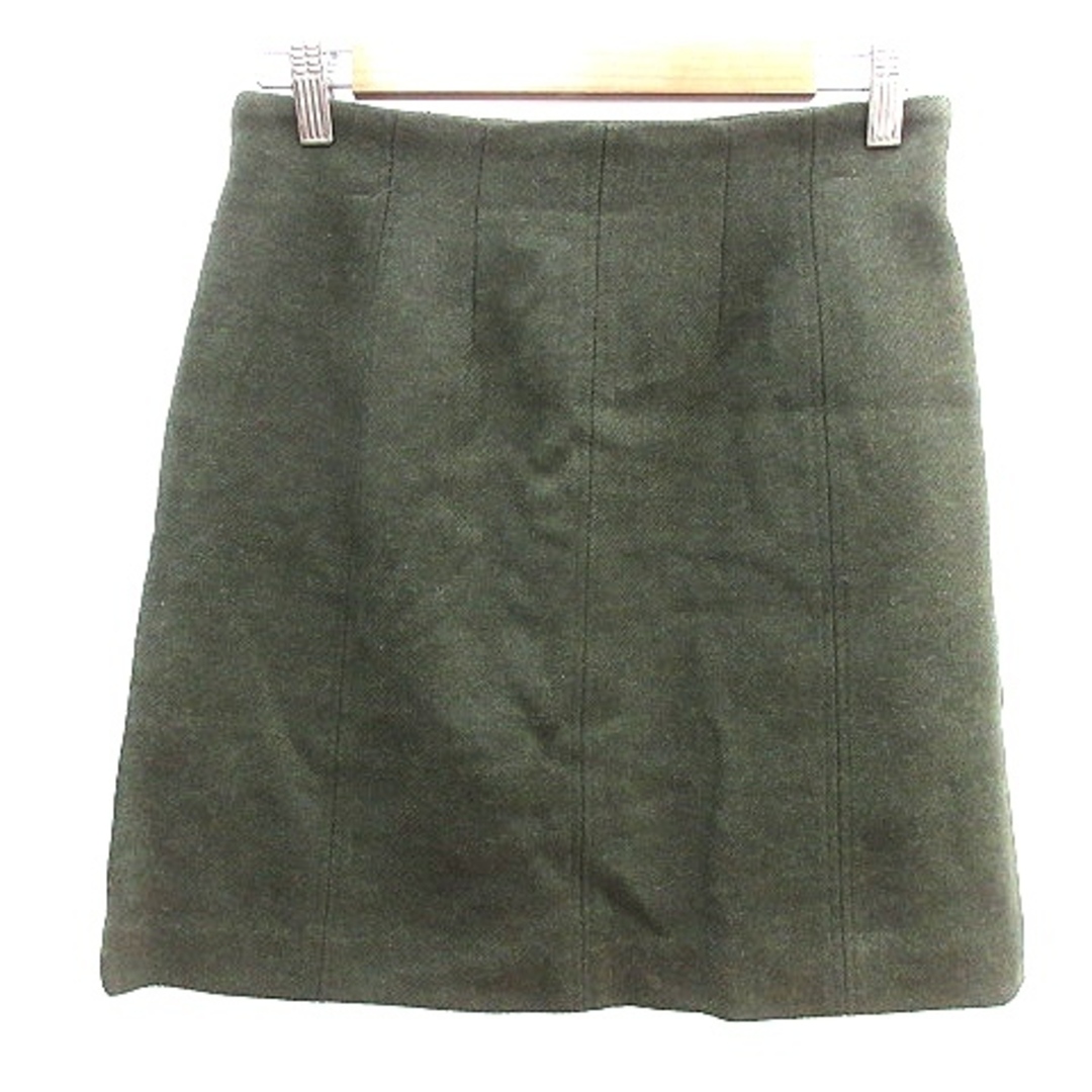 ESTNATION(エストネーション)のエストネーション 台形スカート ミニ ウール 38 カーキ 緑 グリーン /AU レディースのスカート(ミニスカート)の商品写真
