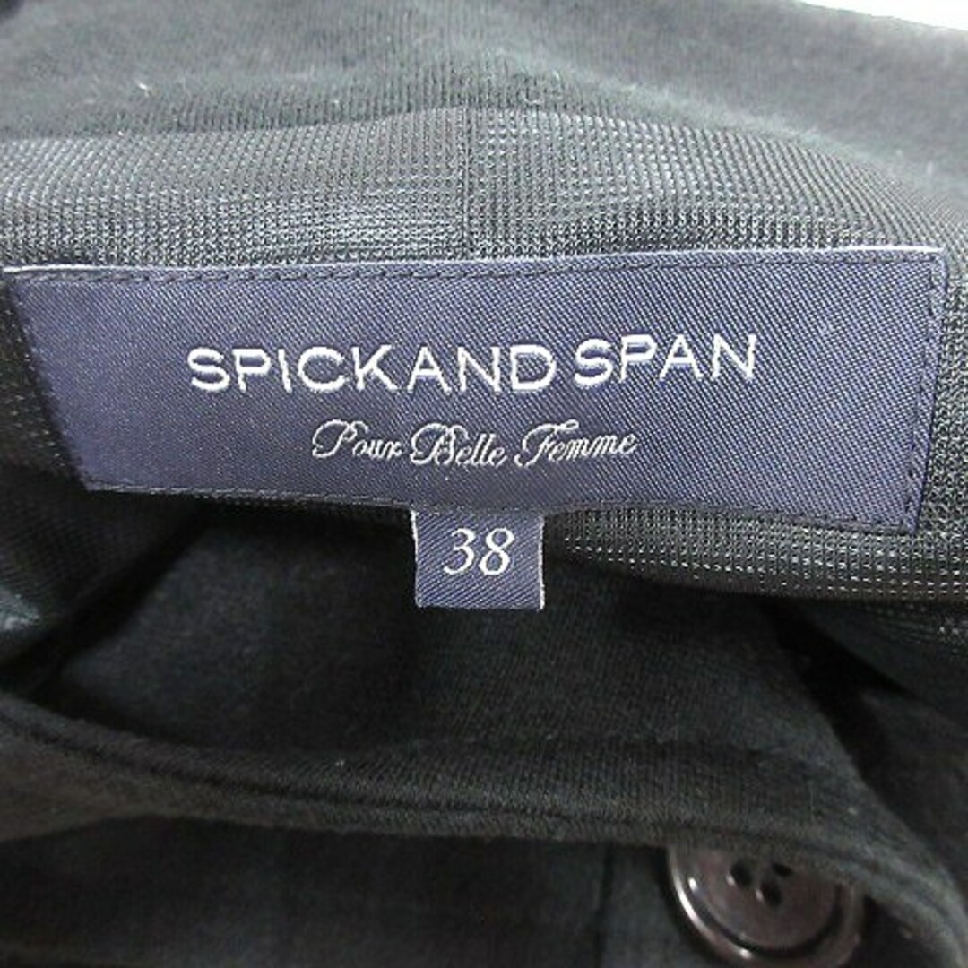 Spick & Span(スピックアンドスパン)のスピック&スパン ノーカラージャケット 総裏地 38 黒 ブラック /AU レディースのジャケット/アウター(その他)の商品写真