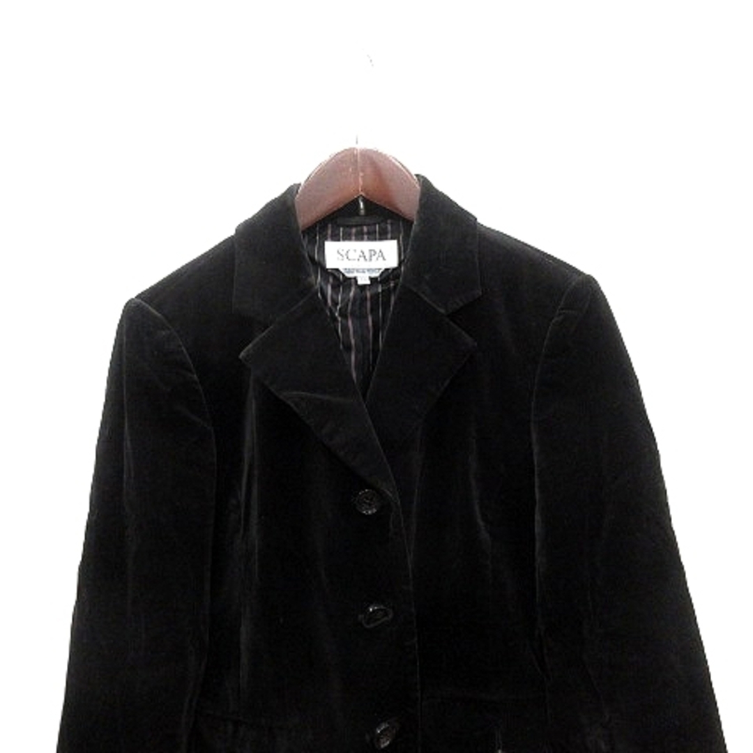 SCAPA(スキャパ)のスキャパ テーラードジャケット シングル ベルベット 総裏地 38 黒 ブラック レディースのジャケット/アウター(その他)の商品写真