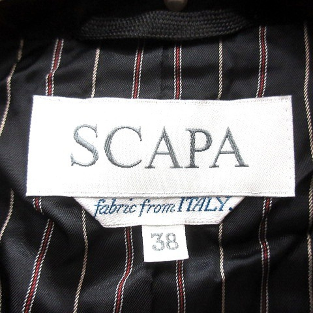 SCAPA(スキャパ)のスキャパ テーラードジャケット シングル ベルベット 総裏地 38 黒 ブラック レディースのジャケット/アウター(その他)の商品写真