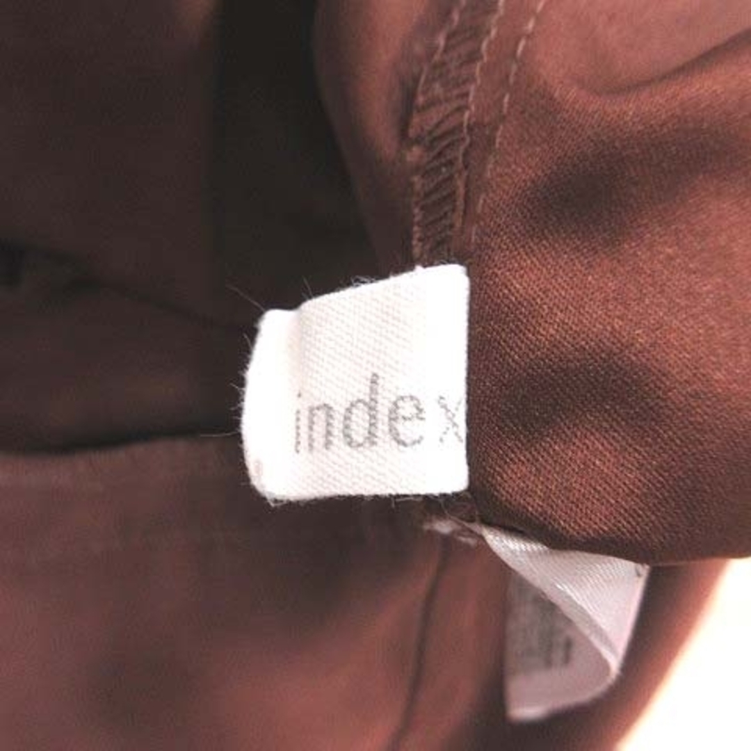 INDEX(インデックス)のインデックス ワイドパンツ ハイウエスト ウエストマーク スエード調 M 茶 レディースのパンツ(その他)の商品写真