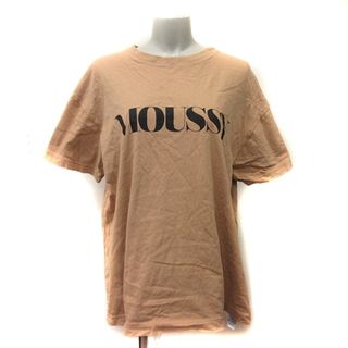 マウジー(moussy)のマウジー Tシャツ カットソー 半袖 F ベージュ /YI(Tシャツ(半袖/袖なし))