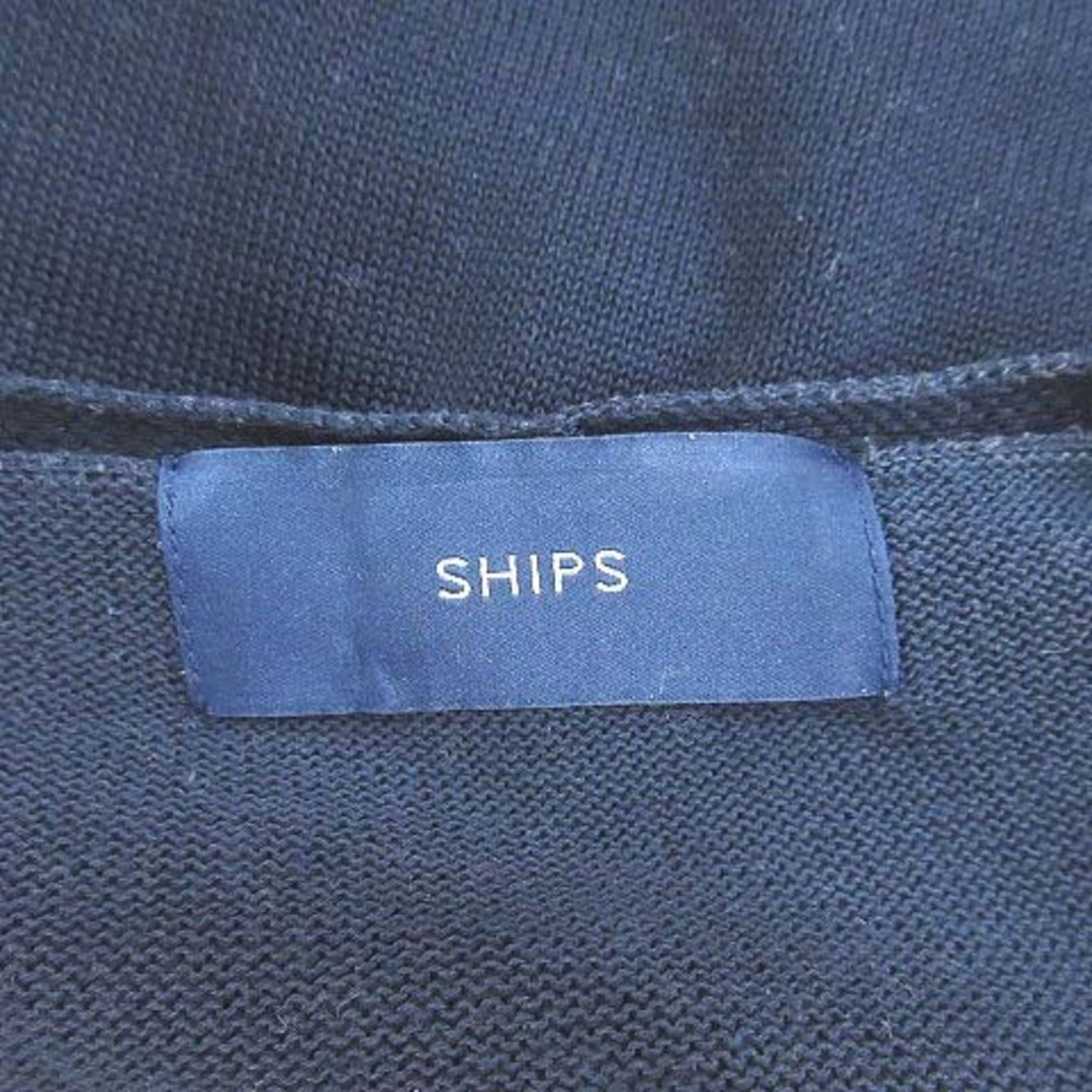 SHIPS(シップス)のシップス ニット カットソー 長袖 フレア袖 Vネック スリット 紺 ネイビー レディースのトップス(ニット/セーター)の商品写真