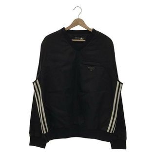 プラダ(PRADA)の【美品】  PRADA / プラダ | × adidas アディダスコラボ Re-Nylon Sweatshirt 三角ロゴプレート ナイロン スウェットシャツ | XL | ブラック | メンズ(スウェット)