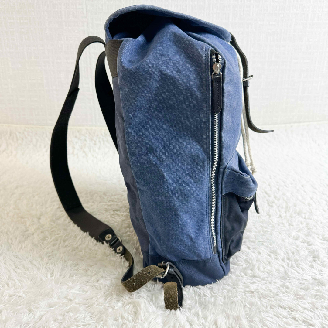 PORTER(ポーター)のポーター　リュック　デニム　ナイロン　レザー　ナイロン　ネイビー　日本製 メンズのバッグ(バッグパック/リュック)の商品写真