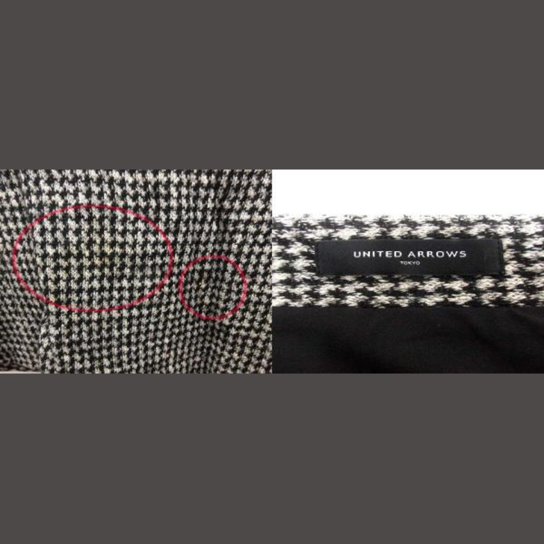 UNITED ARROWS(ユナイテッドアローズ)のUNITED ARROWS フレアスカート ミニ 千鳥格子 40 黒 白 レディースのスカート(ミニスカート)の商品写真