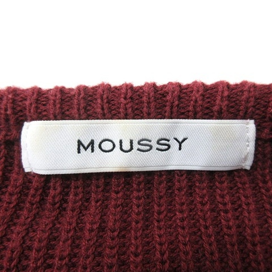 moussy(マウジー)のマウジー moussy ニット セーター ボーダー 長袖 F 赤 レッド /MN レディースのトップス(ニット/セーター)の商品写真