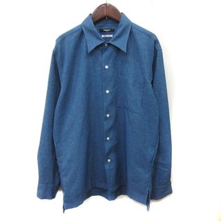 モルガンオム(MORGAN HOMME)のモルガンオム シャツ 長袖 M 紺 ネイビー /YI(シャツ)