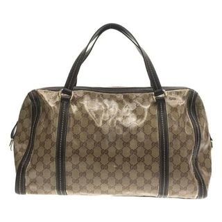 グッチ(Gucci)のGUCCI / グッチ | 181488 GGクリスタル PVCコーティングキャンバス ボストンバッグ | ベージュ | レディース(ボストンバッグ)