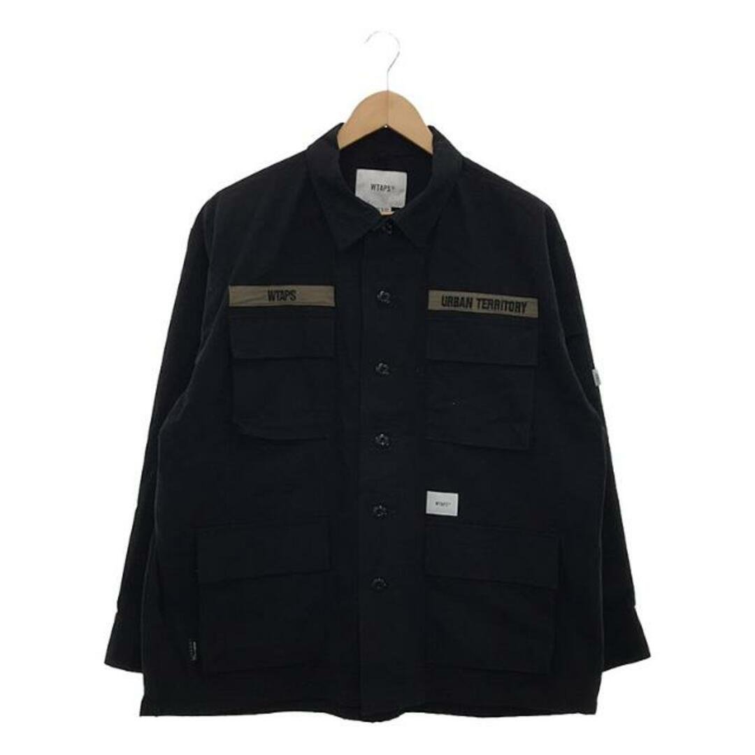 メンズ【美品】  WTAPS / ダブルタップス | 2020AW | JUNGLE/LS/NYCO.RIPSTOP. CORDURA リップストップ コーデュラ ミリタリーシャツ ジャケット | 2 | ブラック | メンズ