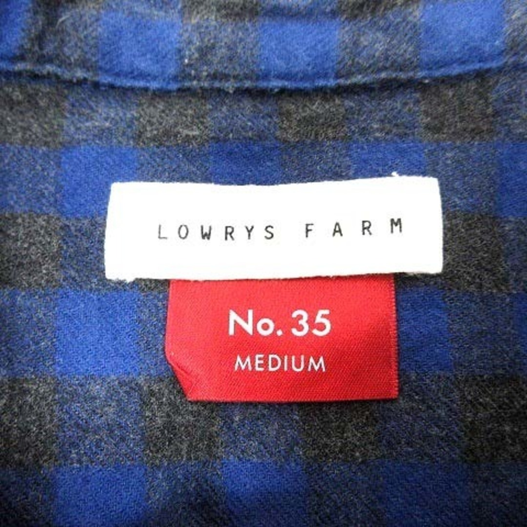 LOWRYS FARM(ローリーズファーム)のLOWRYS FARM ネルシャツ ブラウス チェック 長袖 M 青 ブルー 黒 レディースのトップス(シャツ/ブラウス(長袖/七分))の商品写真