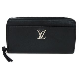 ルイヴィトン(LOUIS VUITTON)のLOUIS VUITTON ルイ・ヴィトン ジッピー ロックミー LVシグネチャー グレイン カーフ ブラック シルバー ラウンドファスナー ロングウォレット LVロゴ ノワール 長財布 M62622(財布)