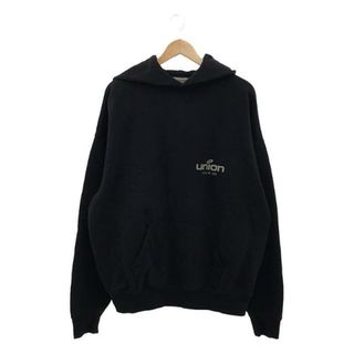 【美品】  FOG ESSENTIALS / エフオージーエッセンシャルズ | × UNION ユニオンコラボ ヴィンテージ加工 ロゴプリント スウェット フーディパーカー | M | ブラック | メンズ(スウェット)