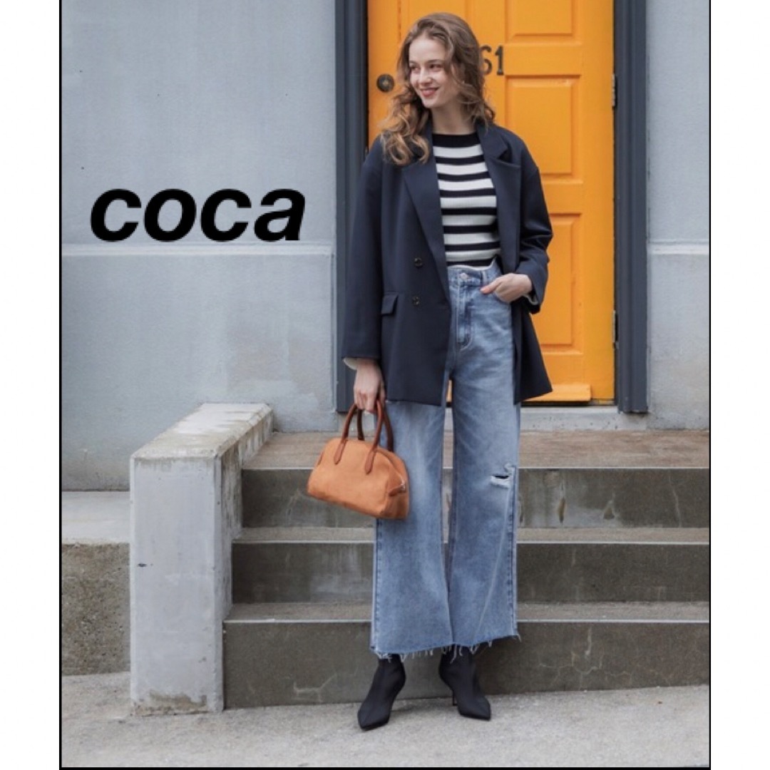 coca(コカ)のcoca サイドスリットダメージデニム　 レディースのパンツ(デニム/ジーンズ)の商品写真