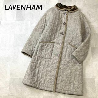 美品 LAVENHAM イギリス 製 ウール キルティング コート カモフラ