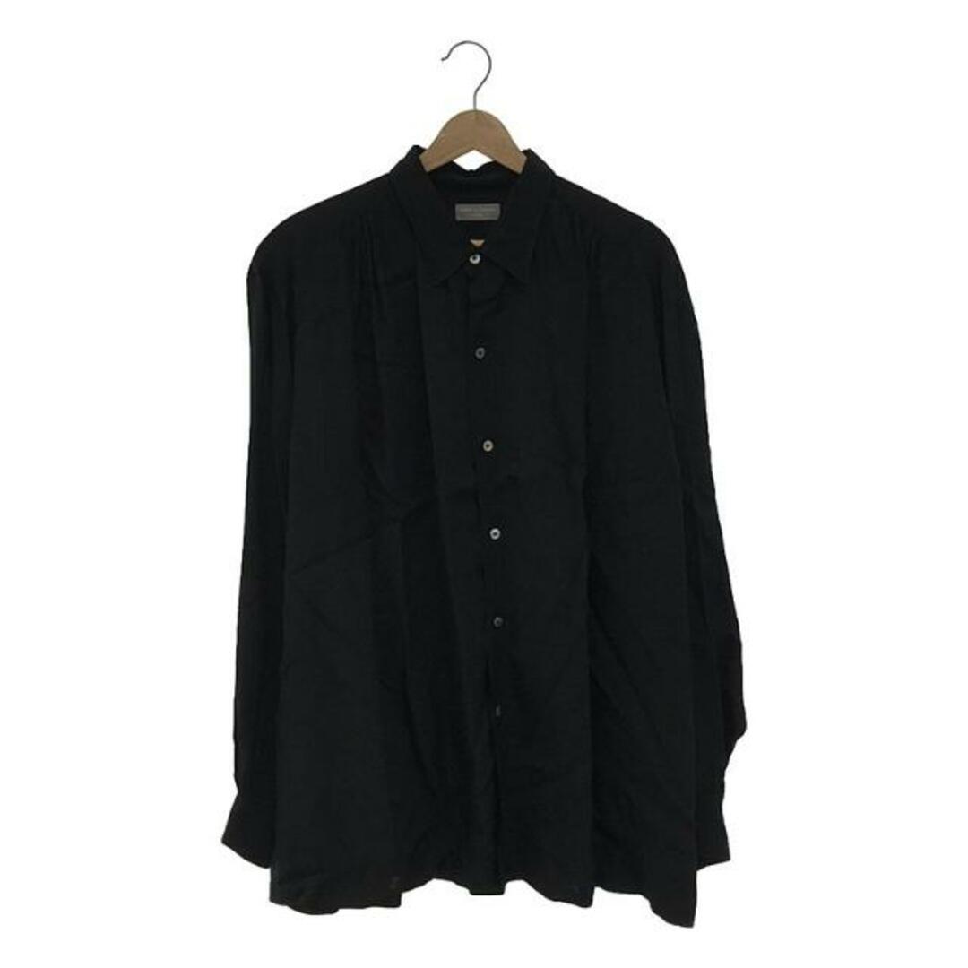 COMME des GARCONS HOMME(コムデギャルソンオム)のCOMME des GARCONS HOMME / コムデギャルソンオム | ワイドシルエットレーヨンシャツ | ブラック | メンズ メンズのトップス(Tシャツ/カットソー(七分/長袖))の商品写真