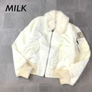 ミルク(MILK)のMILK ファー 襟 ナイロン フライト ジャケット オフホワイト(ミリタリージャケット)