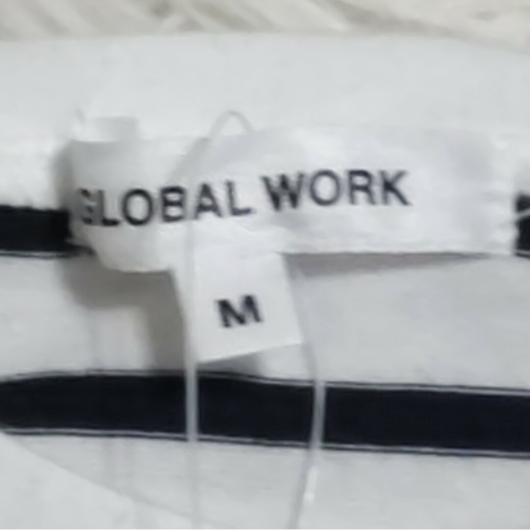 GLOBAL WORK(グローバルワーク)のGLOBAL WORK　100　Ｍ　ボーダー　フリル付き半袖シャツ　新品 キッズ/ベビー/マタニティのキッズ服女の子用(90cm~)(Tシャツ/カットソー)の商品写真