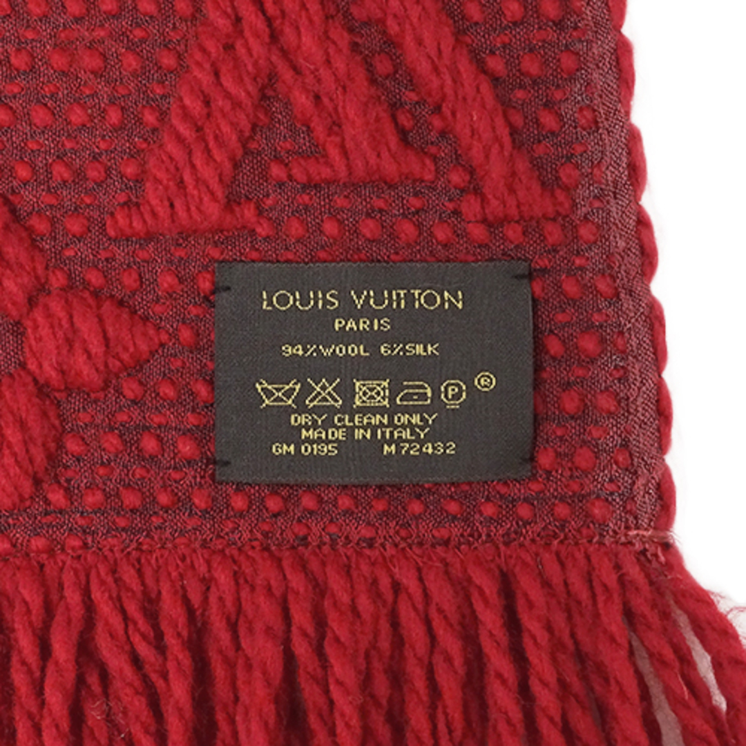 LOUIS VUITTON(ルイヴィトン)のルイ ヴィトン LOUIS VUITTON マフラー レディース ブランド ストール エシャルプ ロゴマニア ウール ルビー M72432 レッド 赤 おしゃれ 防寒 あったか 秋冬 【中古】 ハンドメイドのファッション小物(マフラー/ストール)の商品写真