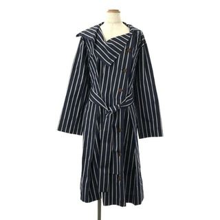 【美品】  VIVIENNE WESTWOOD RED LABEL / ヴィヴィアンウエストウッドレッドレーベル | コットン ストライプ オーバーワンピース | 0 | ネイビー/ホワイト | レディース(ロングワンピース/マキシワンピース)