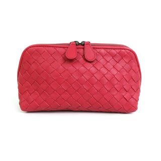 ボッテガヴェネタ(Bottega Veneta)のボッテガヴェネタ BOTTEGAVENETA ポーチ マルチケース イントレチャート レザー ダークレッド ユニセックス 送料無料【中古】 e57991a(ポーチ)