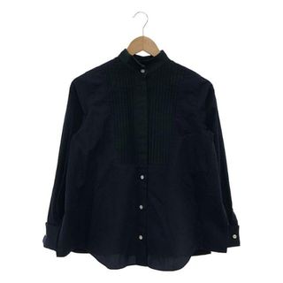 サカイ(sacai)のsacai / サカイ | バックプリーツ スタンドカラーシャツ | 2 | ネイビー/グリーン | レディース(シャツ/ブラウス(長袖/七分))