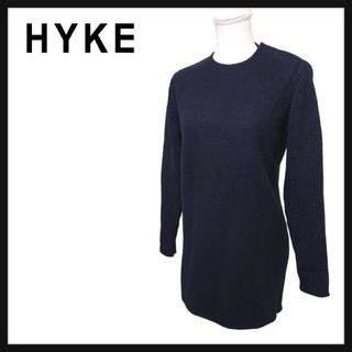 ハイク(HYKE)の【美品】HYKE ハイク ウール ニット 切り替え チュニック ワンピース(チュニック)