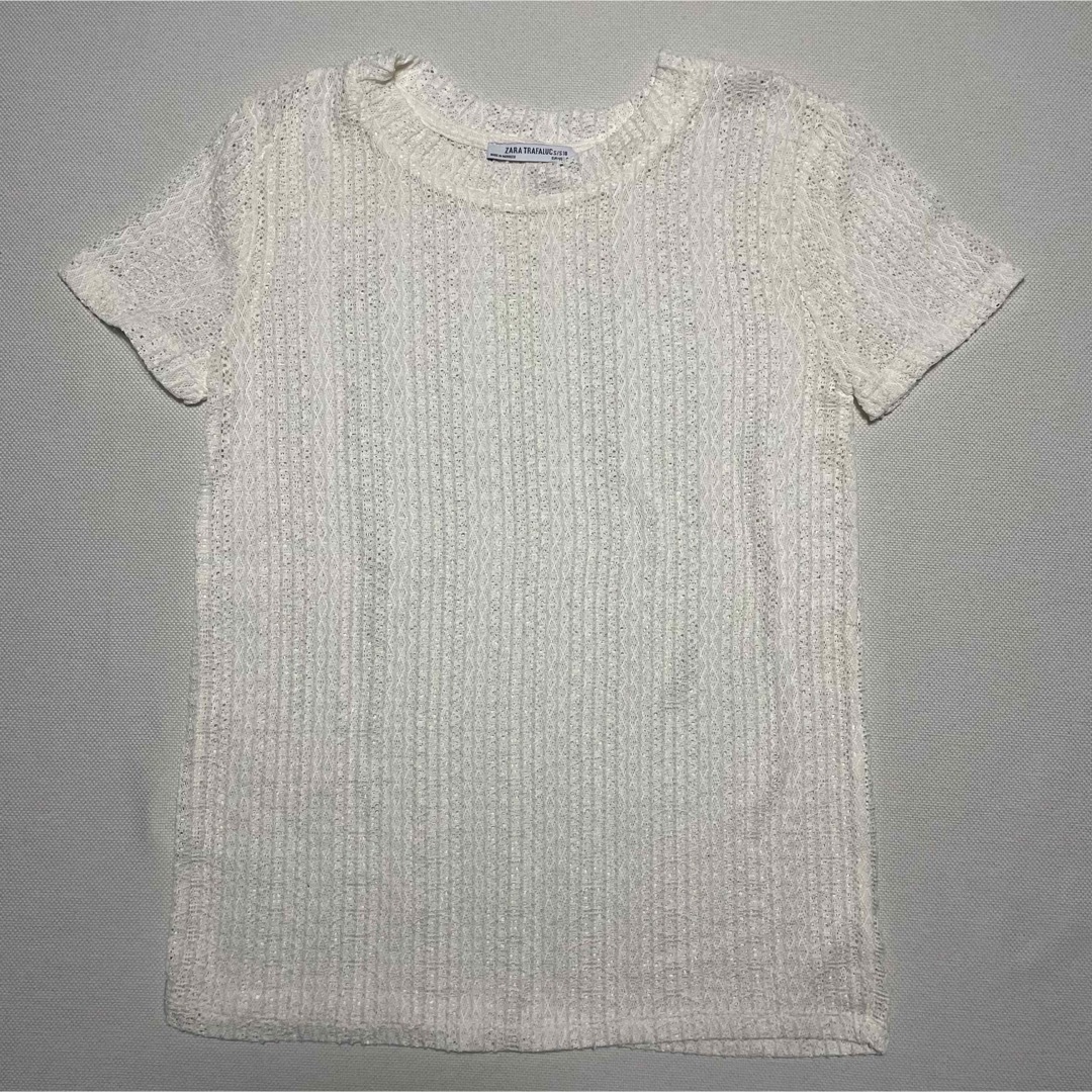 ZARA(ザラ)の★【ワンコイン以下！】 ZARAザラ レースTシャツ ホワイト メンズのトップス(Tシャツ/カットソー(半袖/袖なし))の商品写真