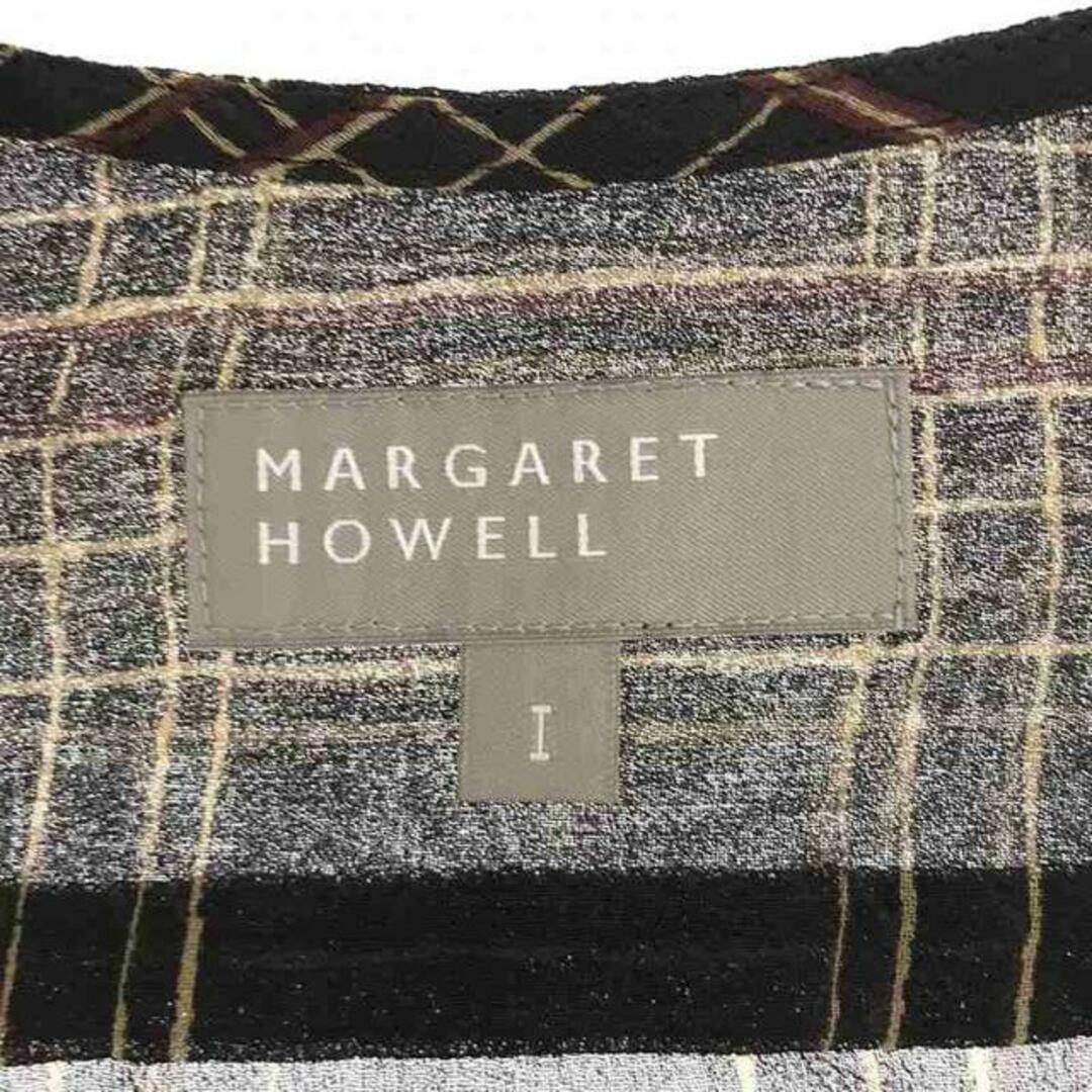 MARGARET HOWELL(マーガレットハウエル)のMARGARET HOWELL / マーガレットハウエル | シルク チェック ノースリーブシャツ | 1 | グレー系 | レディース レディースのトップス(シャツ/ブラウス(半袖/袖なし))の商品写真