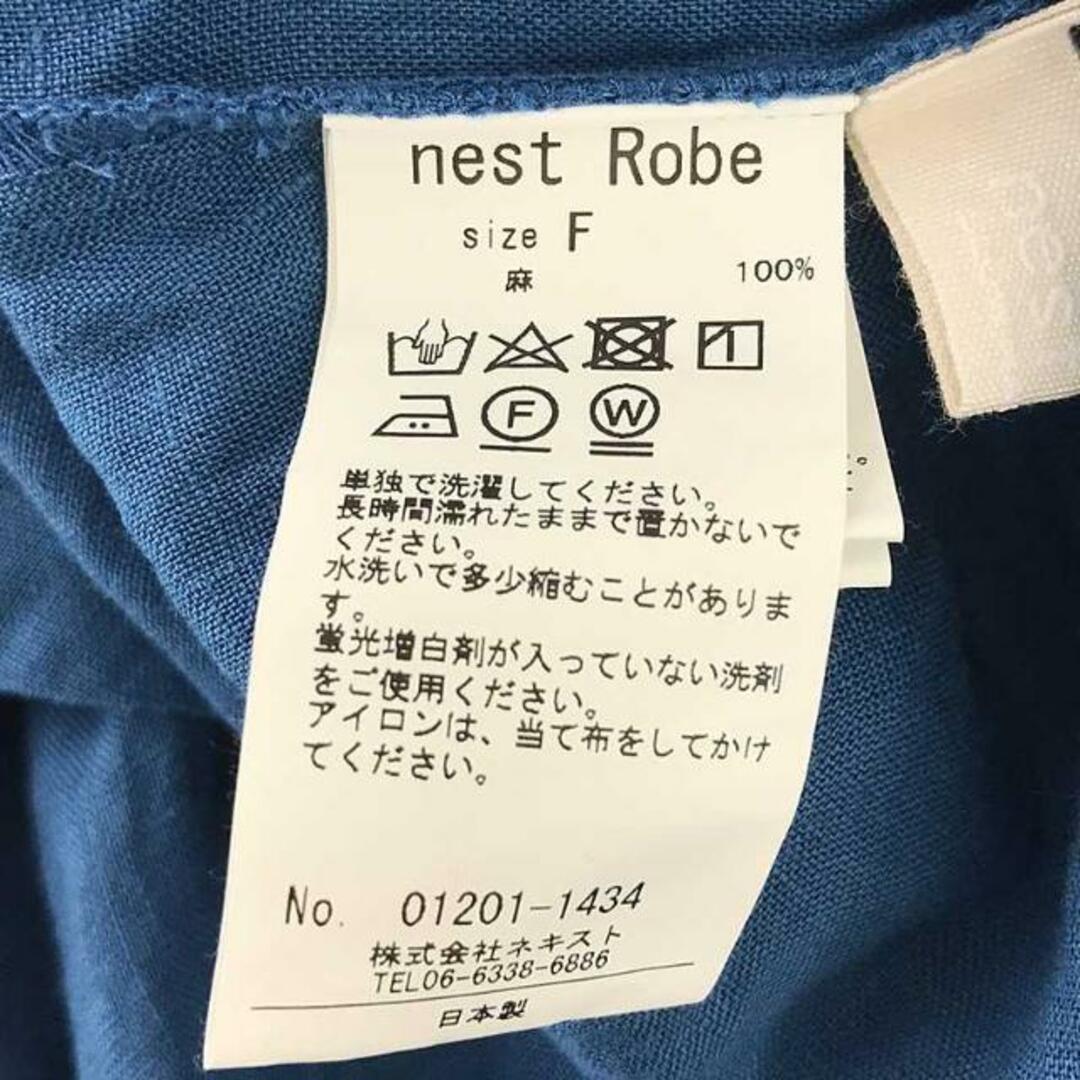 nest Robe(ネストローブ)のnest robe / ネストローブ | リネンギャザーロングシャツワンピース | F | ブルー | レディース レディースのワンピース(ロングワンピース/マキシワンピース)の商品写真