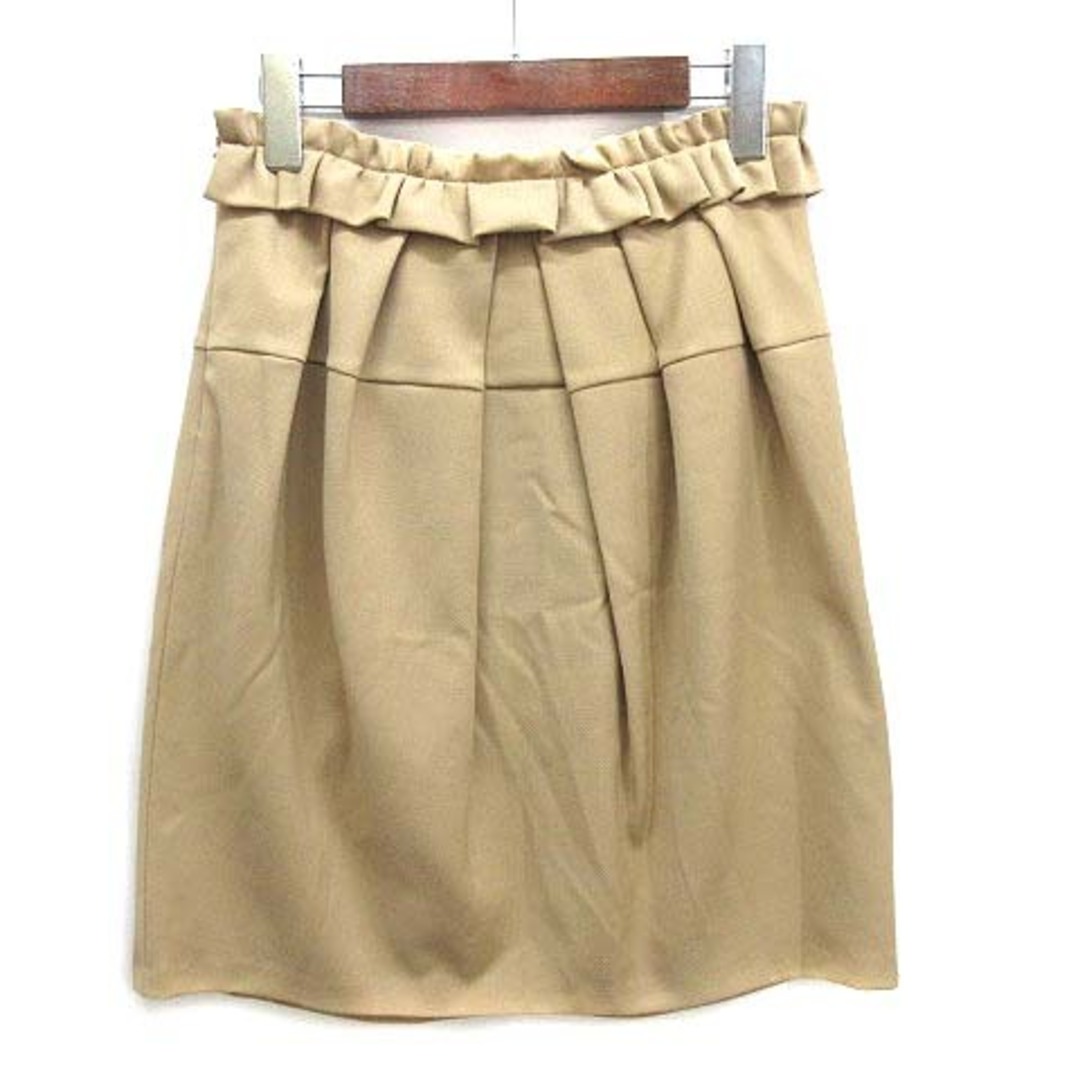 GALLIANO(ガリアーノ)のガリアーノ GALLIANO ウエスト フリル タック スカート 膝丈 ベージュ レディースのスカート(ひざ丈スカート)の商品写真