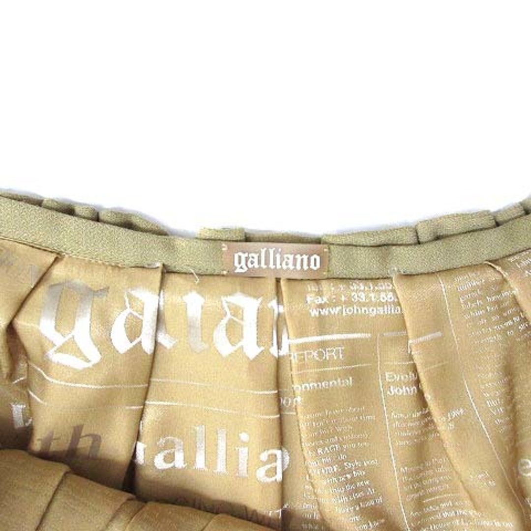 GALLIANO(ガリアーノ)のガリアーノ GALLIANO ウエスト フリル タック スカート 膝丈 ベージュ レディースのスカート(ひざ丈スカート)の商品写真